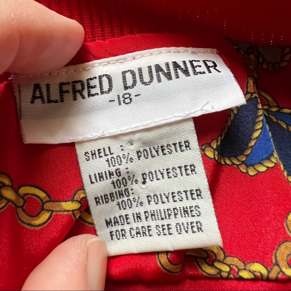 Alfred Dunner Vintage Silky Polyester Zip Up Jacket Shoulder Pads Size 18 - Picture 15 of 16